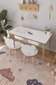 Table d'activité pour enfants avec papier à dessin en rouleau, 2 chaises et tiroir - Panda