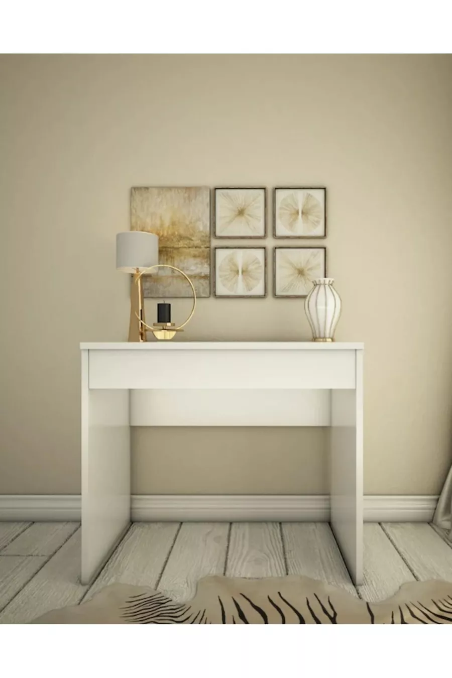 Coiffeuse Blanche avec Miroir Arya Miranda Mode / Bureau de Maquillage