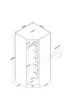 Rani  Module d'Angle Armoire 1 Porte avec 6 Étagères et Penderie Unité d'Angle Complémentaire Blanche