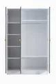Lit superposé, Lit superposé Metris, Lit cadre de lit, Bureau, Armoire à 3 portes, 2 matelas Confort