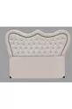 Tête de lit Alc Zümra Lit double en duvet de poulain crème capitonné