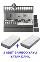 Zümrüt Ranza / 2 lits superposés avec ressorts en bambou inclus / % MDF