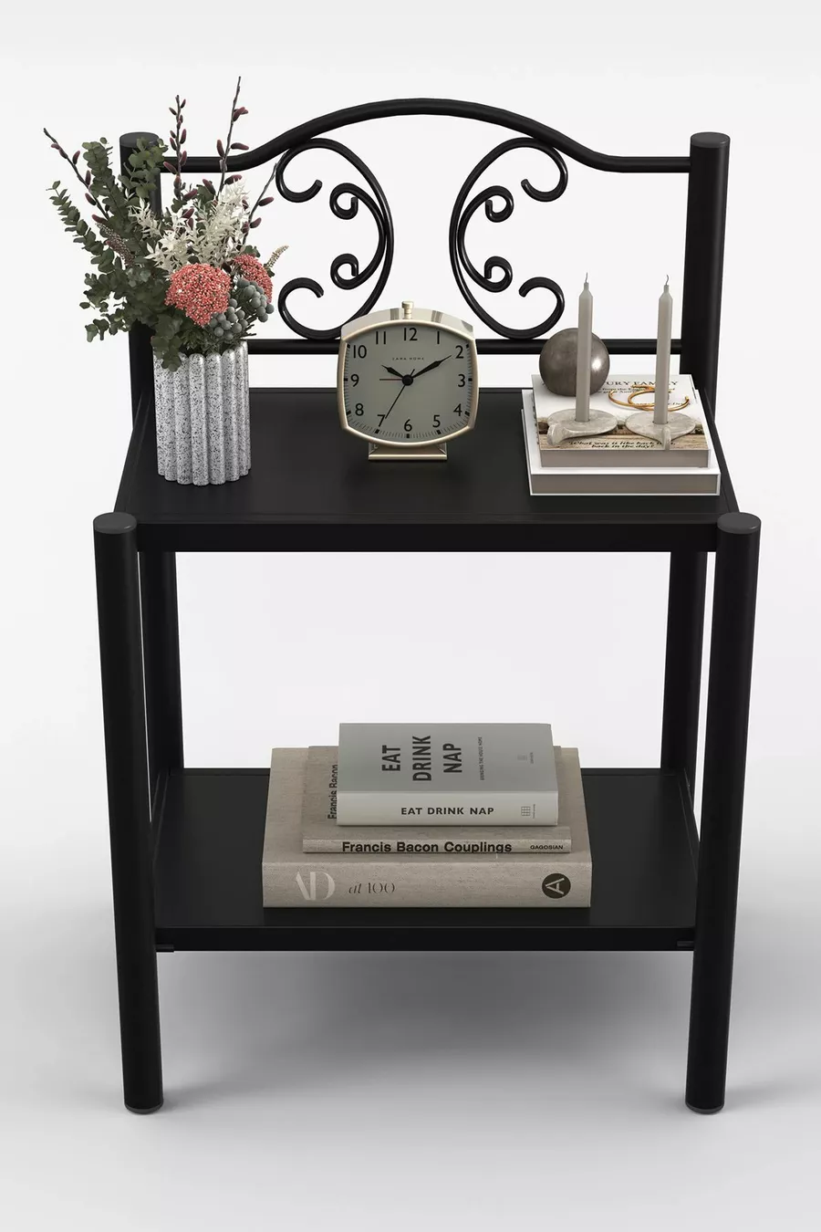 Mais Retro Commode en métal forgé noir