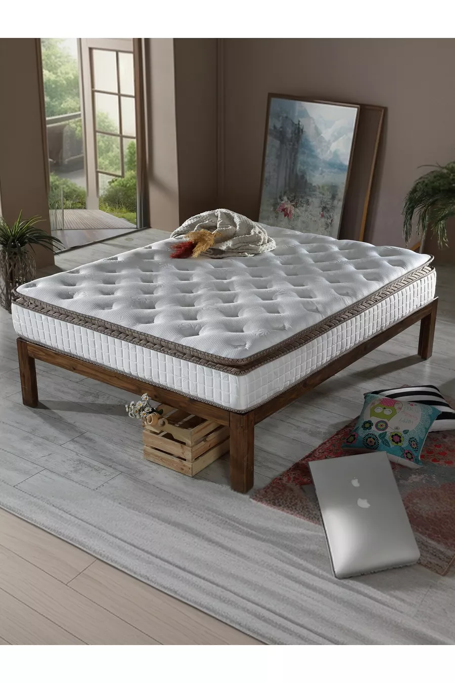 Matelas à ressorts avec coussin ultra orthopédique Royal Lux Bedding Akasya