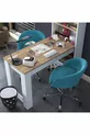 Table de manucure à tiroirs Rani - Table de maquillage avec panier Noyer - Blanc