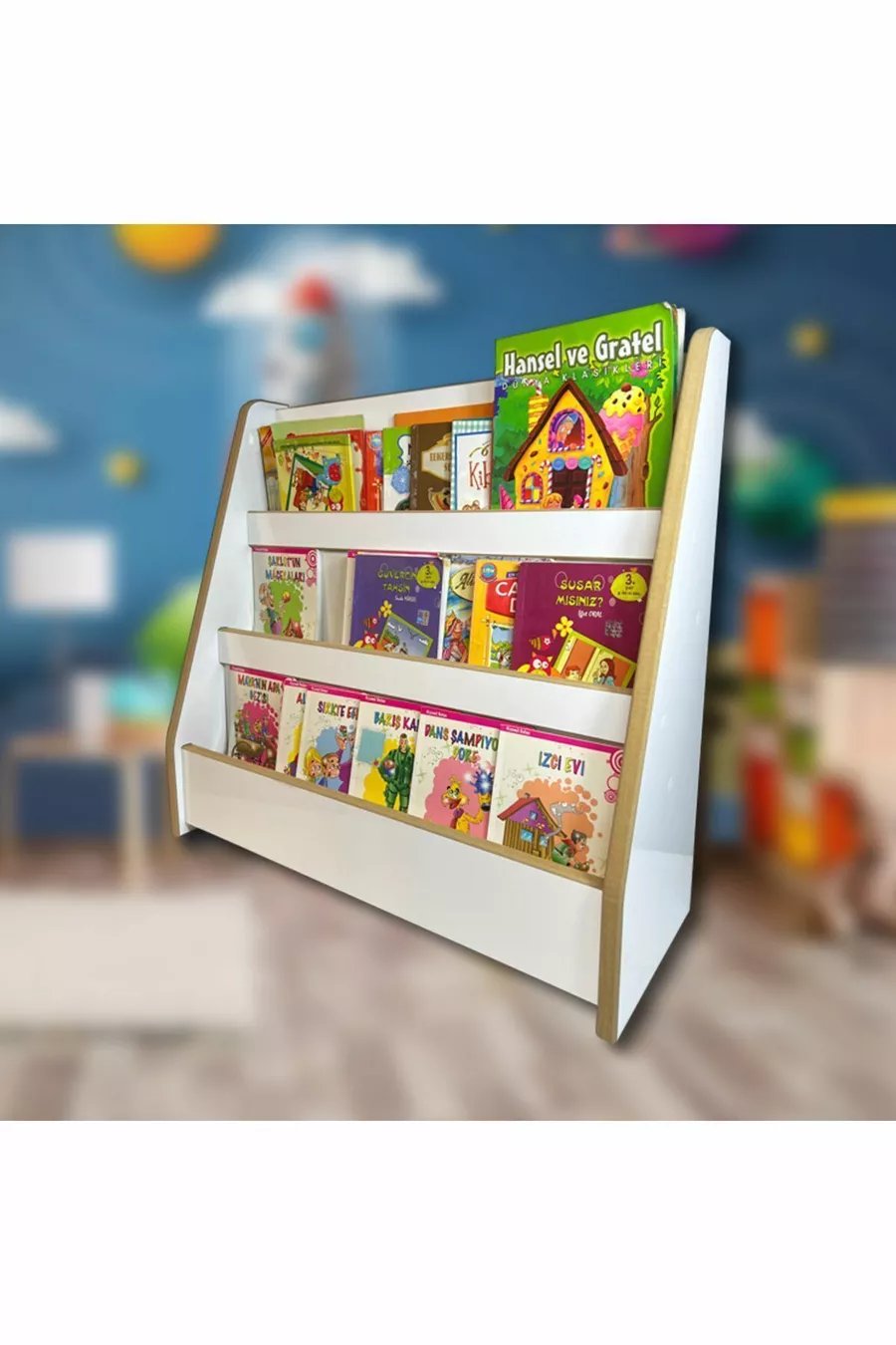 Bibliothèque à 3 étagères Melis - Chambre de bébé et d'enfant Bibliothèque Montessori à 3 étagères Melis
