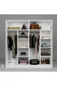 Armoire à vêtements Lucas 4 portes  étagères - Blanc mat