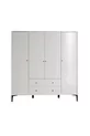 Armoire Focus 4 Portes Blanche (% MDF) - 4 Portes, 2 Tiroirs, Armoire sur Pieds