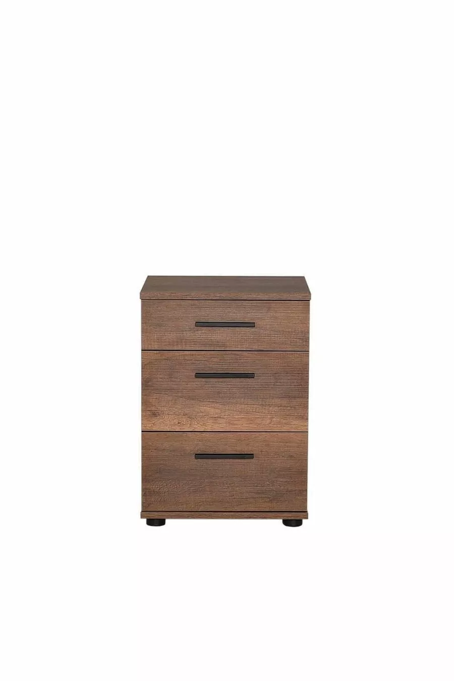 Table de chevet Trendline à 3 tiroirs - noyer foncé (noyer Oslo) Cm (l x P x H)