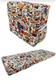 Lit pliant simple avec matelas en mousse, coussin en mousse épaisse, X cm, gris, motif LOVE