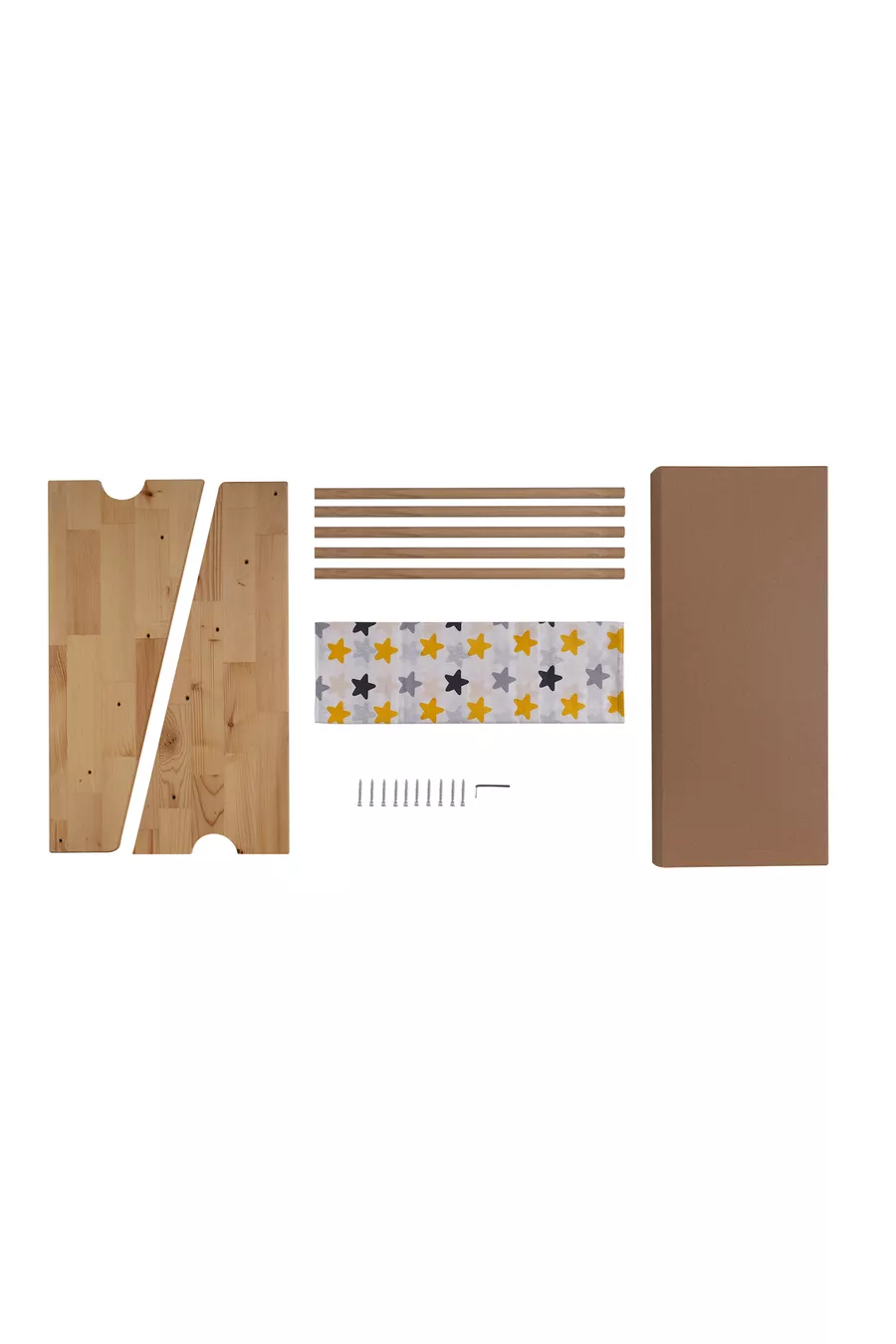 Bibliothèque Montessori en bois naturel, démontable, pour chambre d'enfant, crèche, école maternelle, étagère éducative avec tissu jaune