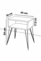 Table de chevet métallique sur pieds - Chêne