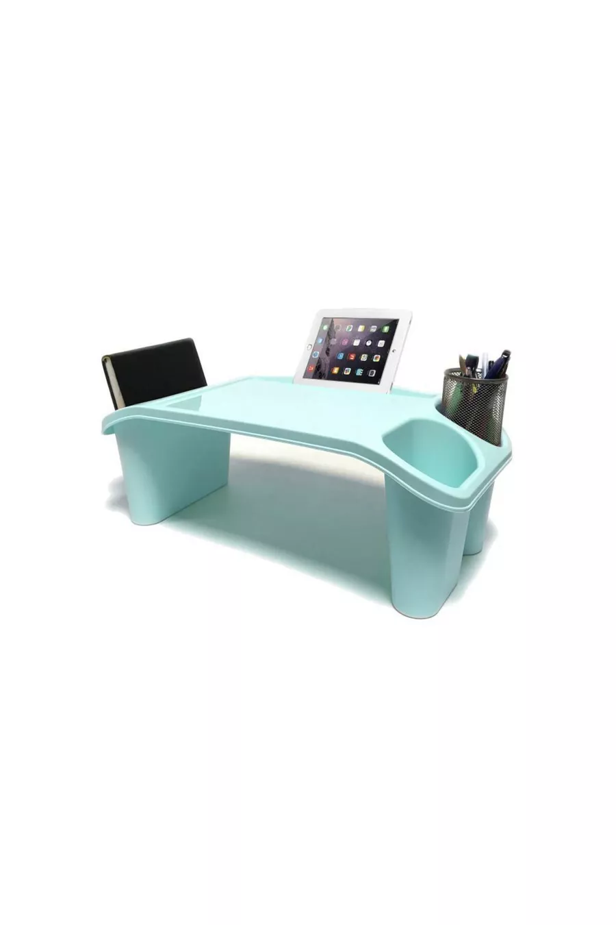 Bureau de loisir en plastique, table pour ordinateur portable, bleu