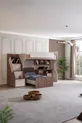 Lit superposé Ranza avec bureau double à Milan, lit superposé moderne