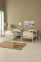 Tête de lit en bois avant-gardiste, lits superposés et cadre de lit en métal blanc
