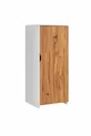 Lit superposé, lit superposé avec armoire et bureau, blanc-noix foncé, 1 matelas Comfort