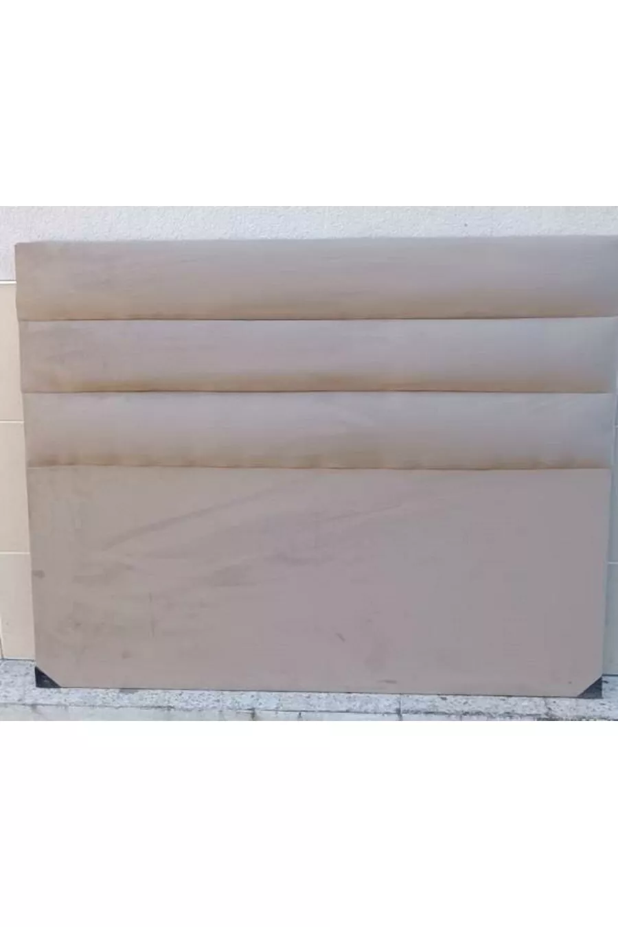 Titre DK Double Taille 'Lit Horizontal Tranché Tissu Crème en Poil de Poulain Fait Main