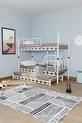 Chambre d'enfant jeune avec lit superposé et lits en métal Zambak