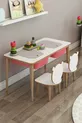 Bureau pour enfant, table de jeu et d'activités, table double avec chaises, usage été et hiver
