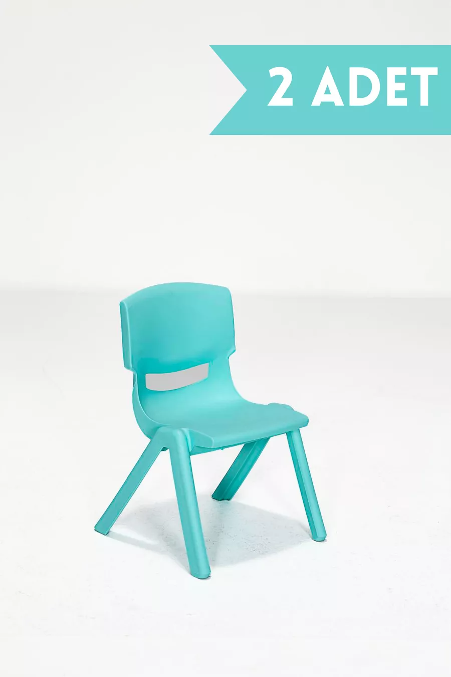 2 Chaises pour enfants de crèche et maternelle en plastique rigide - Turquoise
