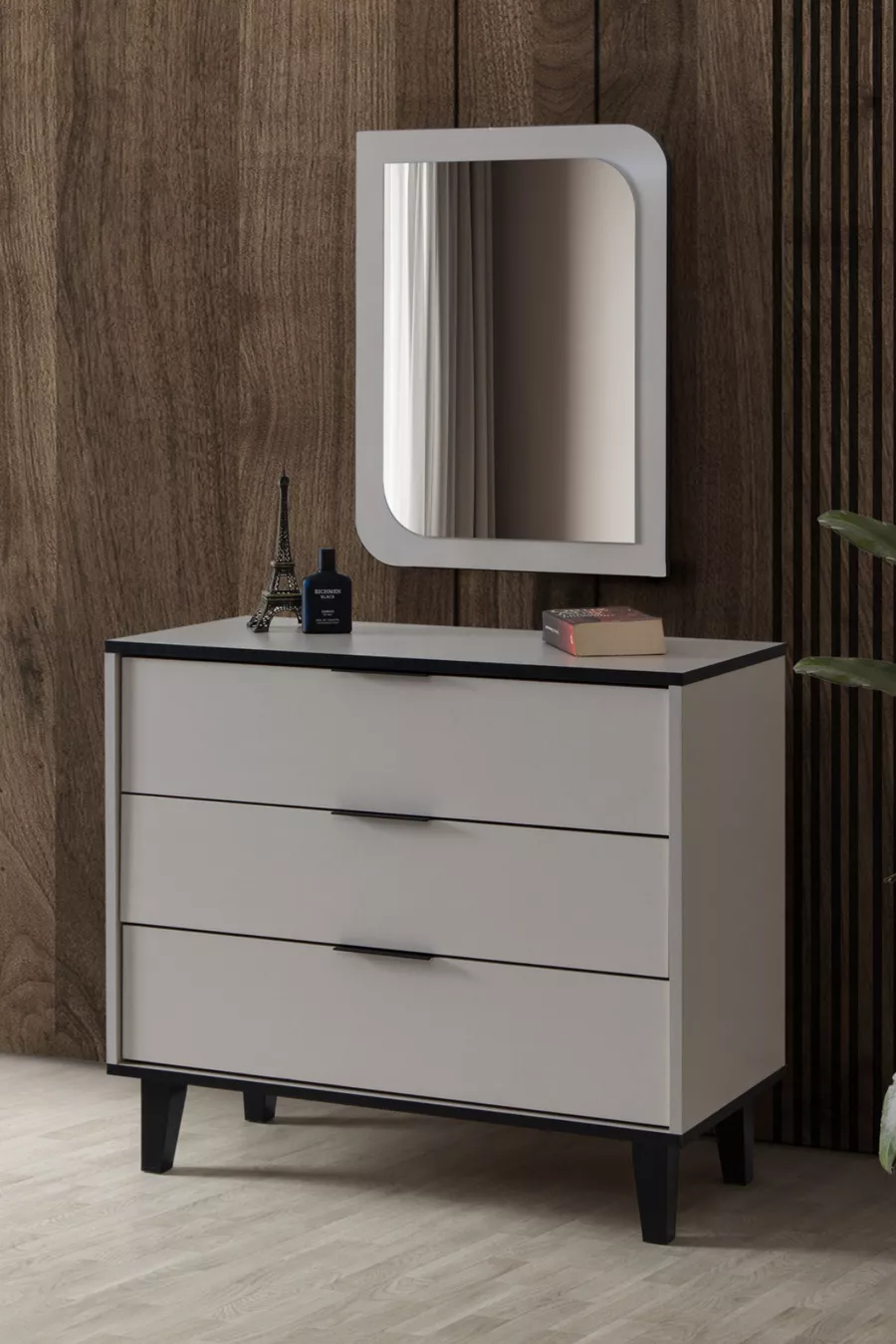 Ensemble de chambre pour jeunes Vegnum - Armoire à 4 portes Vegnum, Bureau Bali, Commode, Table de chevet