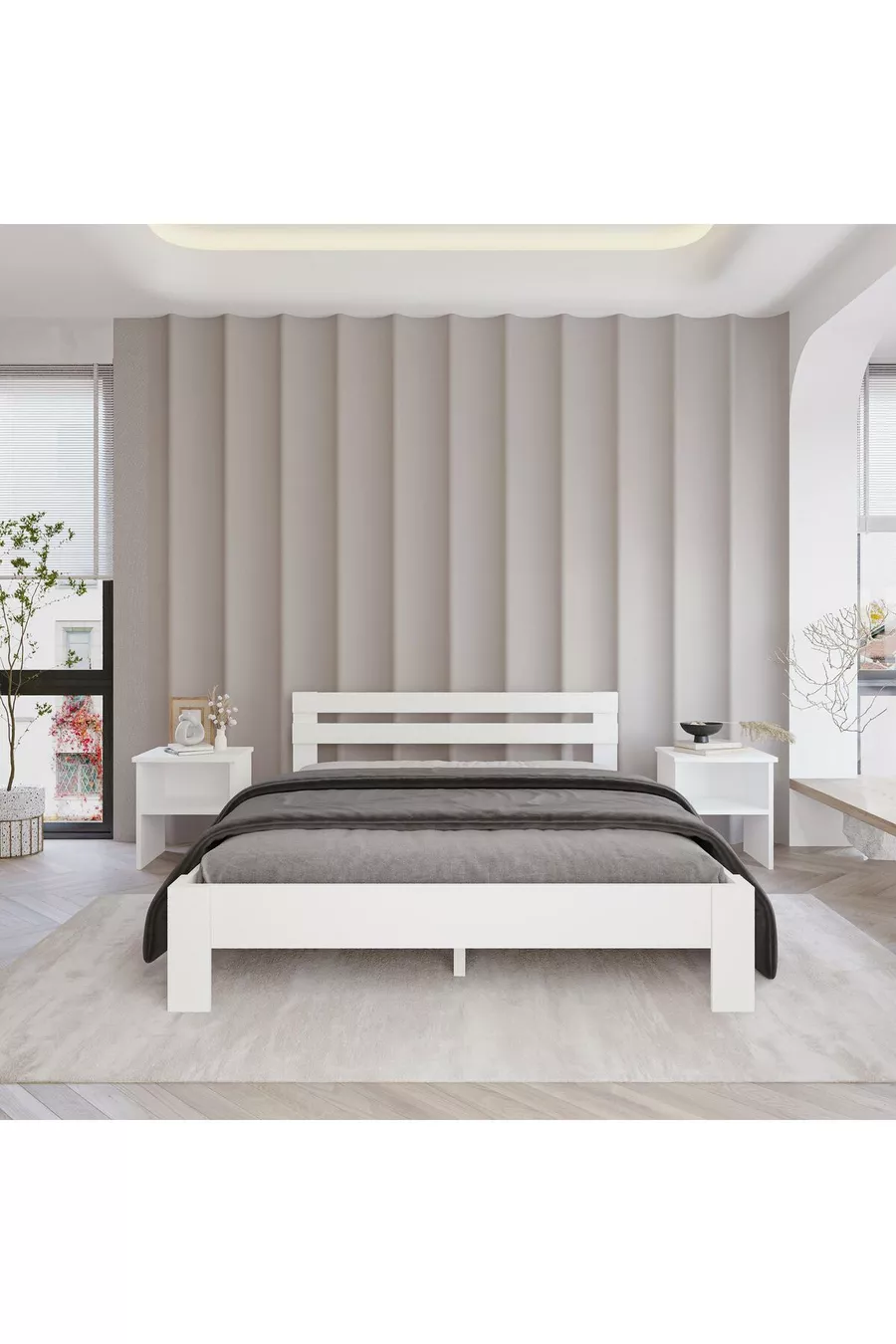 Lit en MDF Compatible Simple et Double | Installation Facile