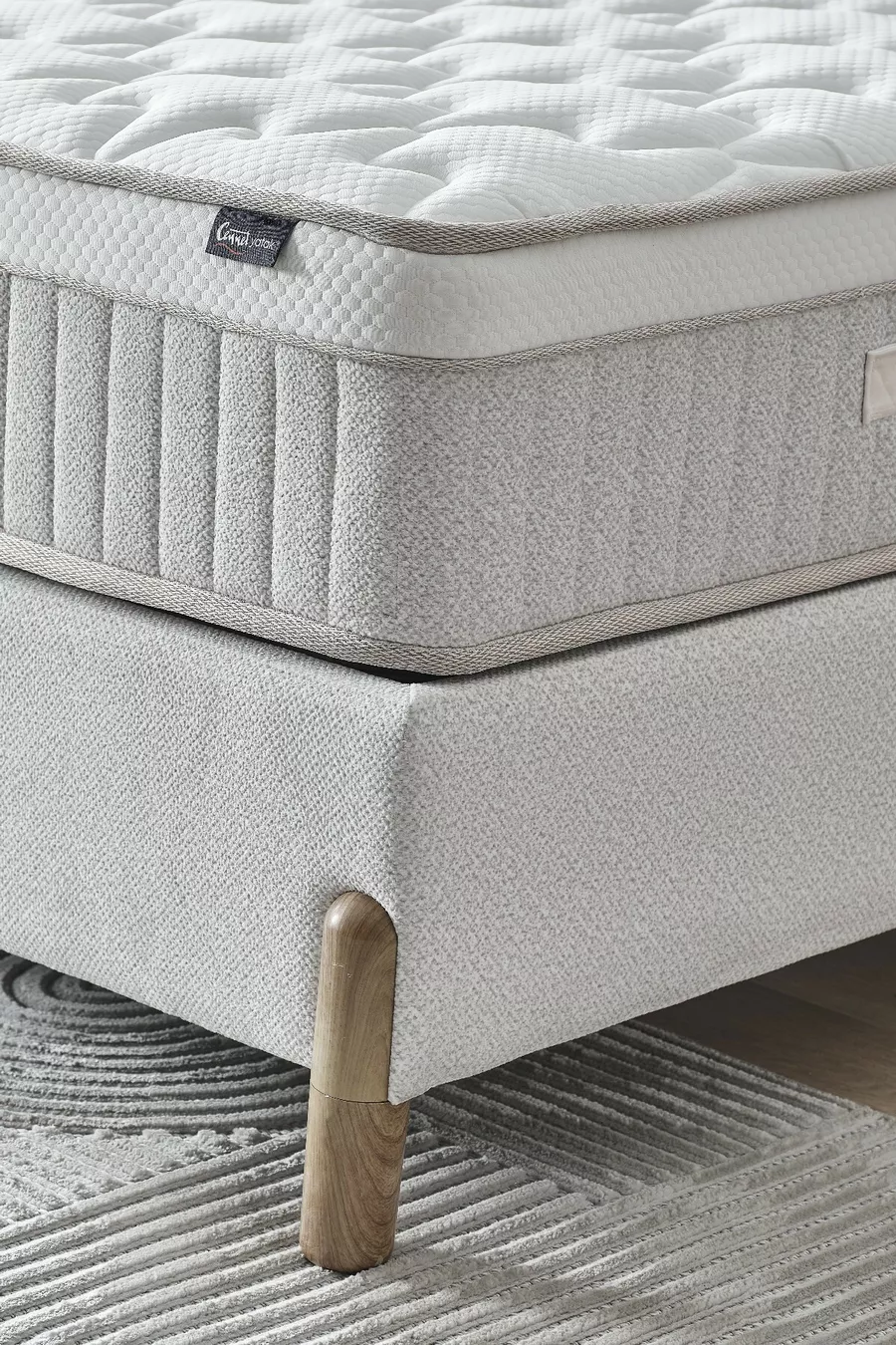 Ensemble de couchage individuel Bohem Plus – Matelas à ressorts ensachés, sommier coffre, ensemble complet