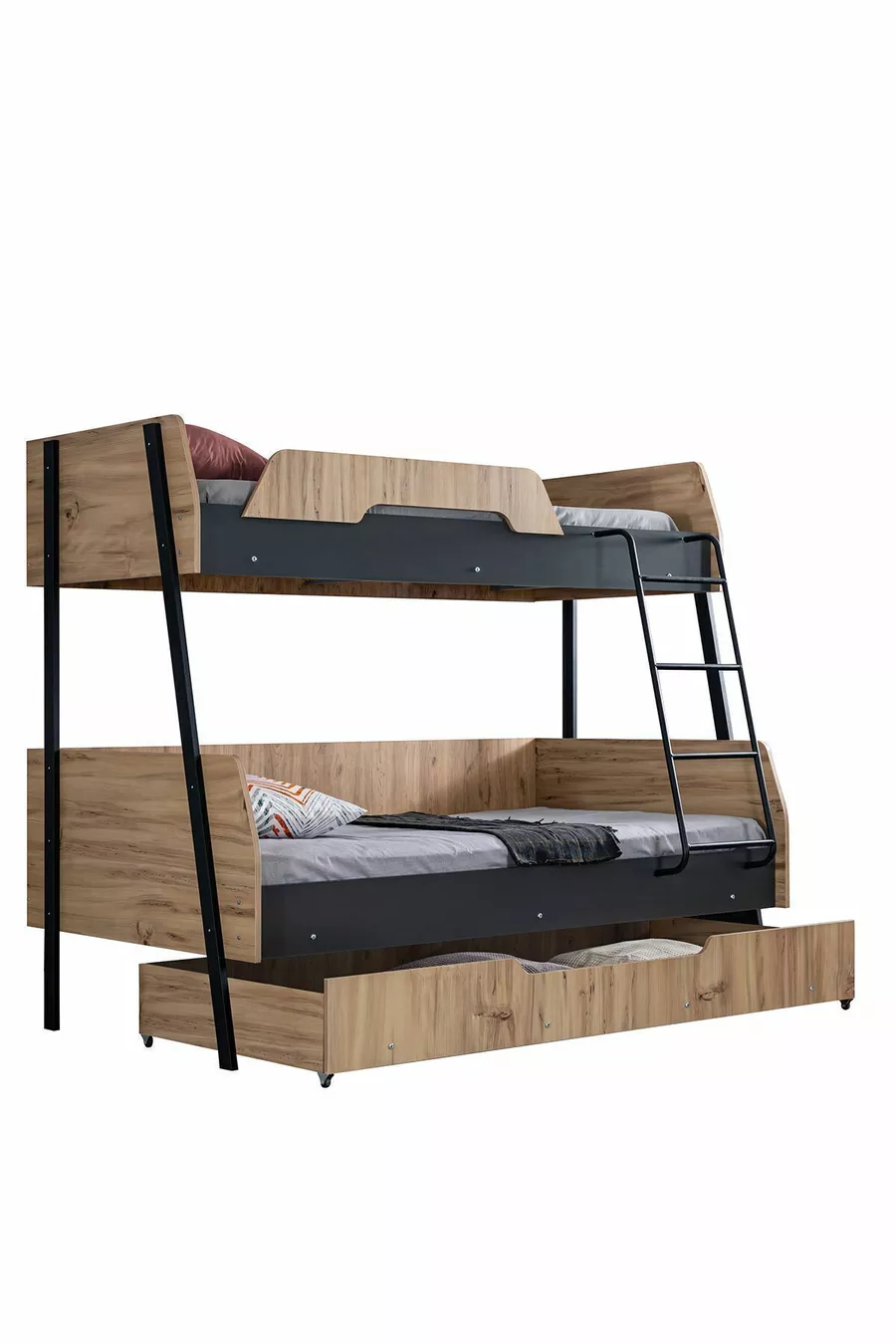 Lits superposés, Lits superposés larges Alba avec petit lit, cm - cm
