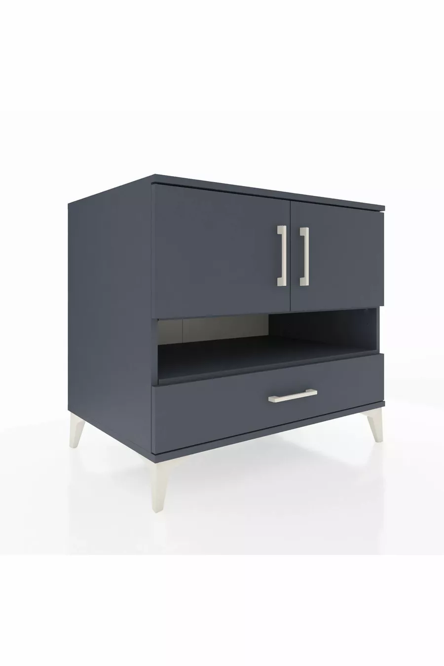 Commode Kronos avec 3 étagères, 1 tiroir et 2 portes, Anthracite-Anthracite