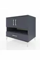 Commode Kronos avec 3 étagères, 1 tiroir et 2 portes, Anthracite-Anthracite