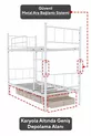 Lits superposés Tekno compatibles avec matelas, métal blanc détachable