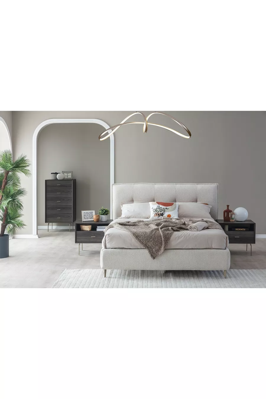 ENSEMBLE DE CHAMBRE PANDOR NOX, NOYER FONCÉ