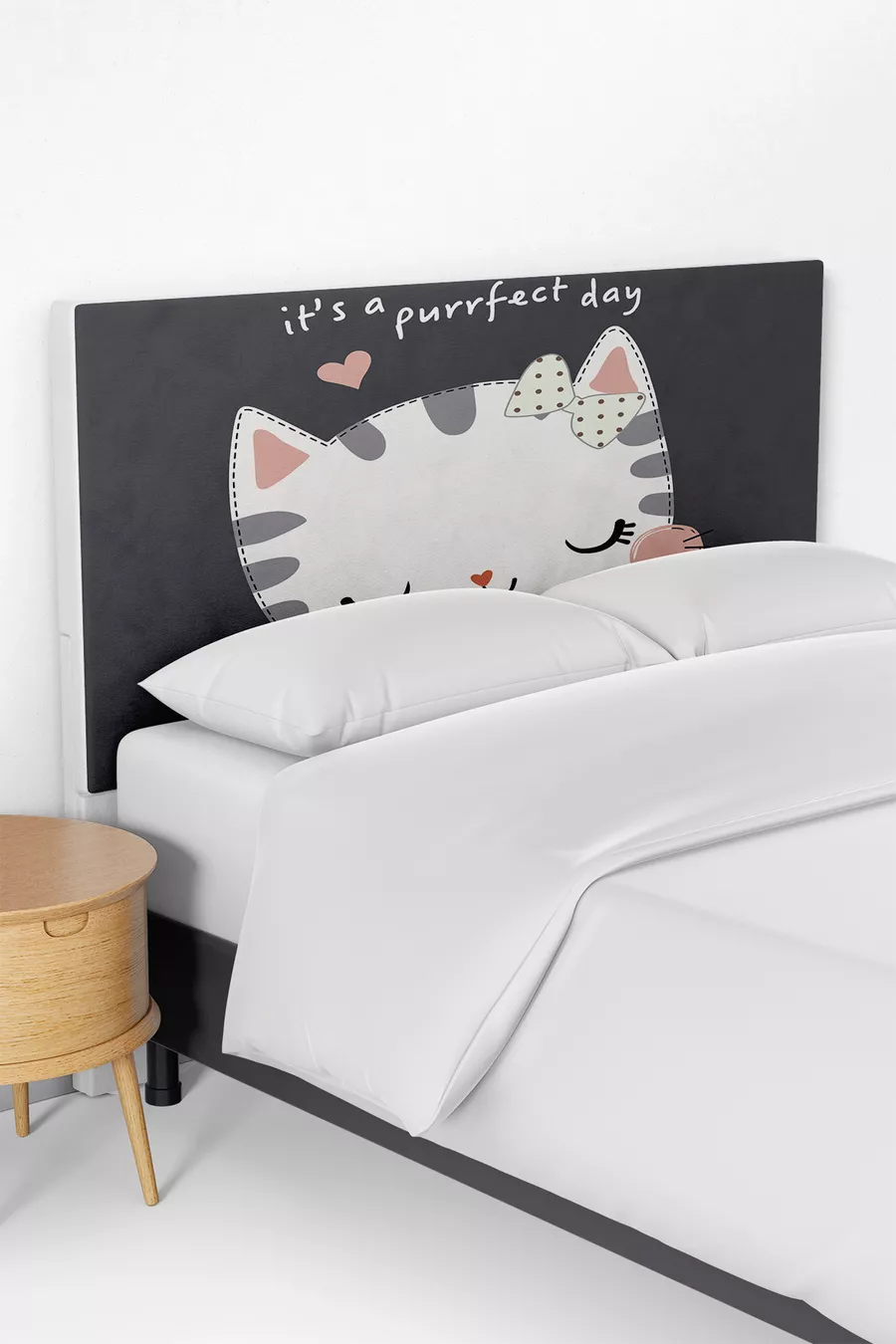 Housse de tête de lit pour enfant avec motif chat mignon