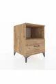 Table de chevet Kronos avec une étagère et un tiroir, pin-pine