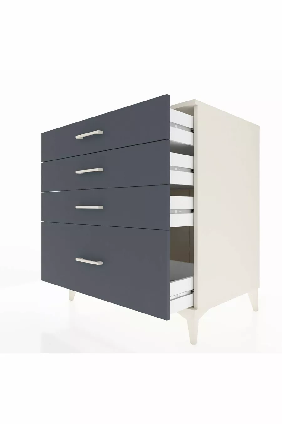 Commode Kronos 4 tiroirs Pierre de lune-Anthracite