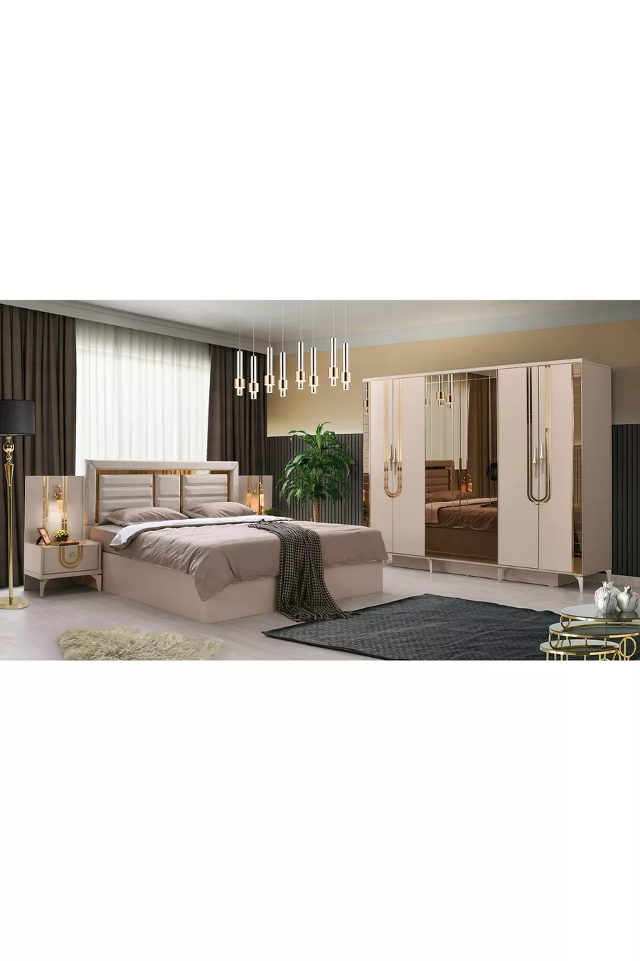 Ensemble de chambre à coucher MDF Safir