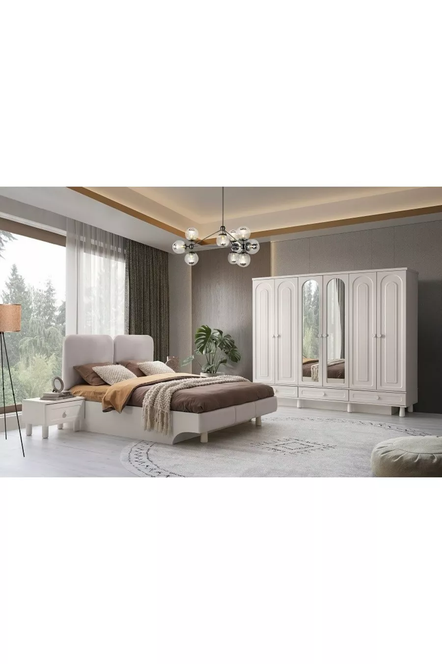 ENSEMBLE DE CHAMBRE À COUCHER BEYZA À BASE DE MDF
