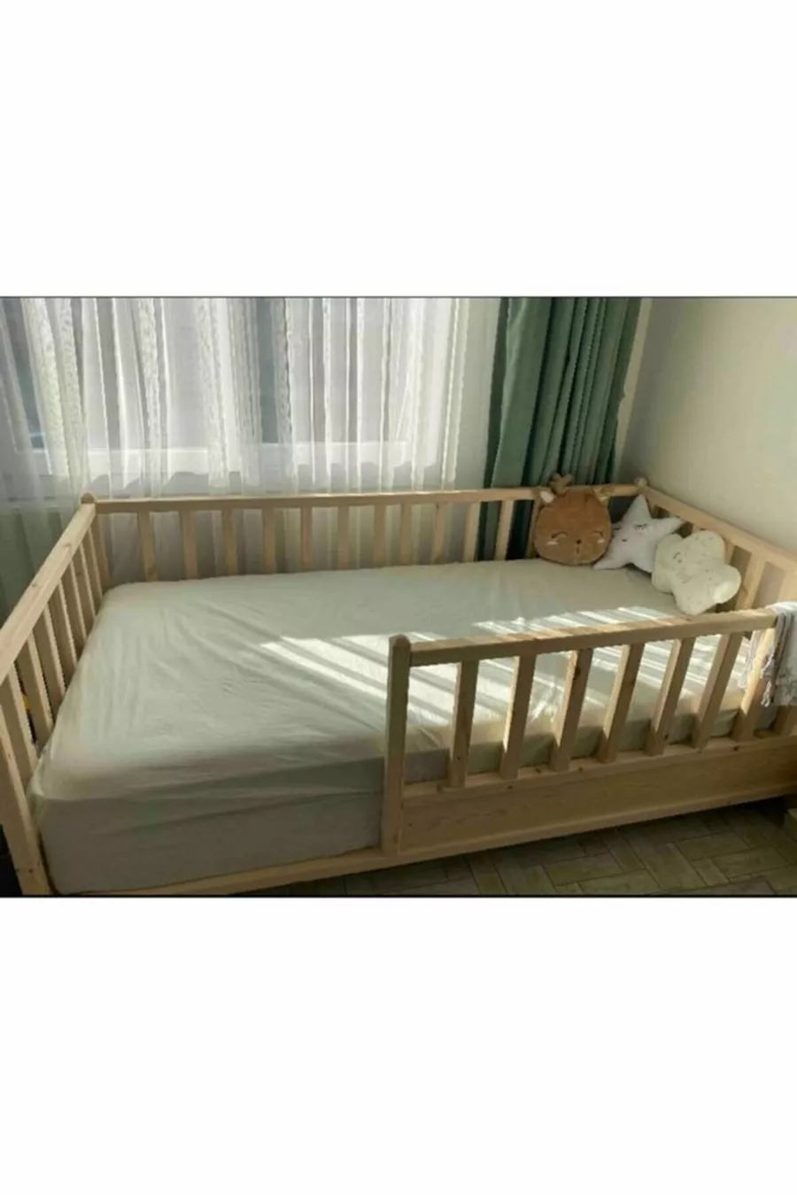 Lit Montessori pour bébé et enfant sans toit, couleur marron