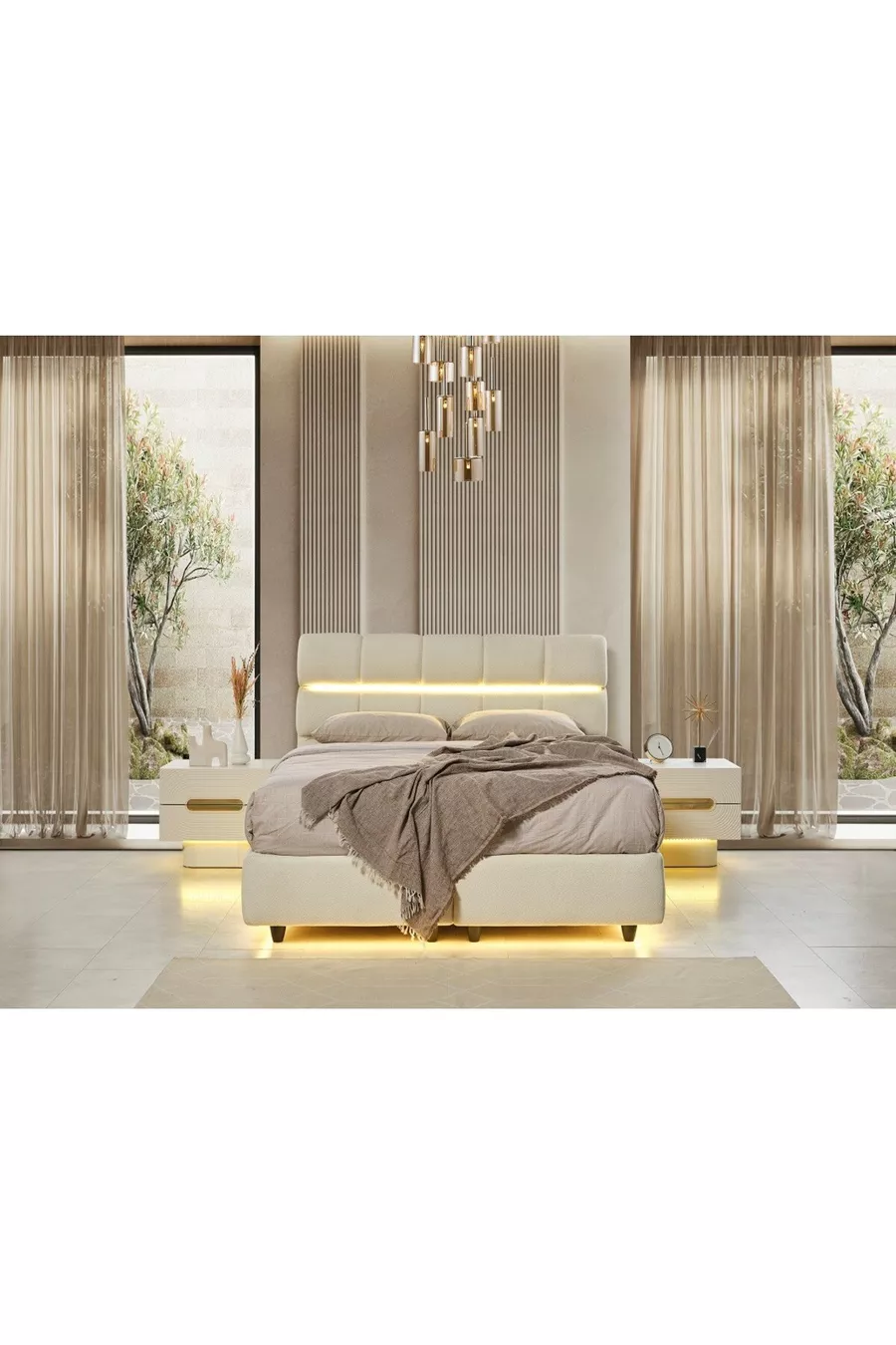 ENSEMBLE DE CHAMBRE À COUCHER BASEL EN MDF