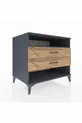 Commode Kronos à une étagère et 2 tiroirs Anthracite-Pin