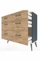Commode Arges 6 tiroirs Anthracite-Gris pierre / Pin