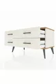 Commode Hyperion 4 étagères Pierre de lune-Pin/Pierre de lune