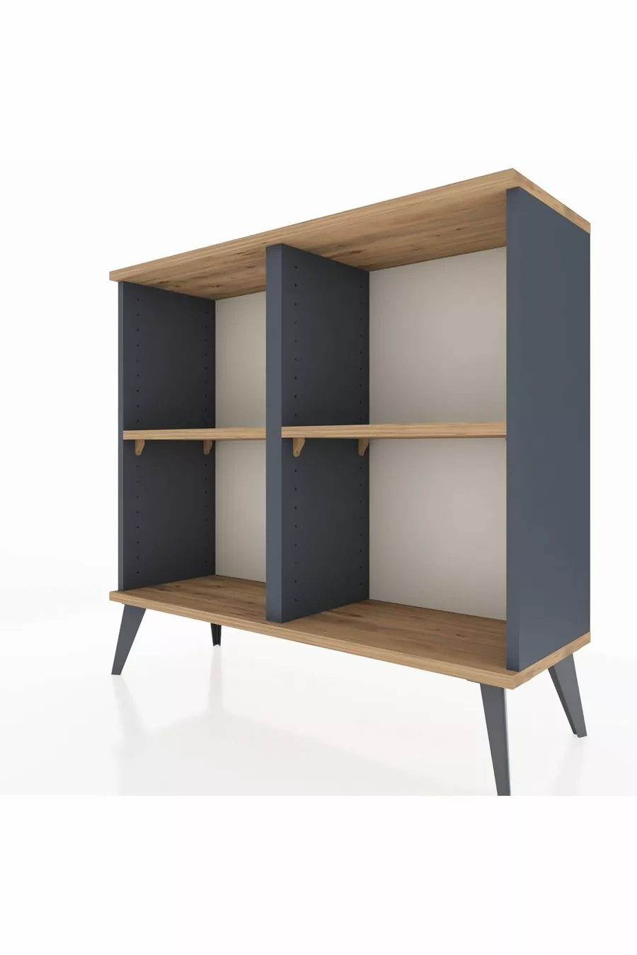 Commode Arges 2 étagères Anthracite-Pin