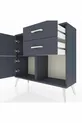 Commode Arges avec une étagère, 2 tiroirs et 2 portes, Anthracite-Anthracite