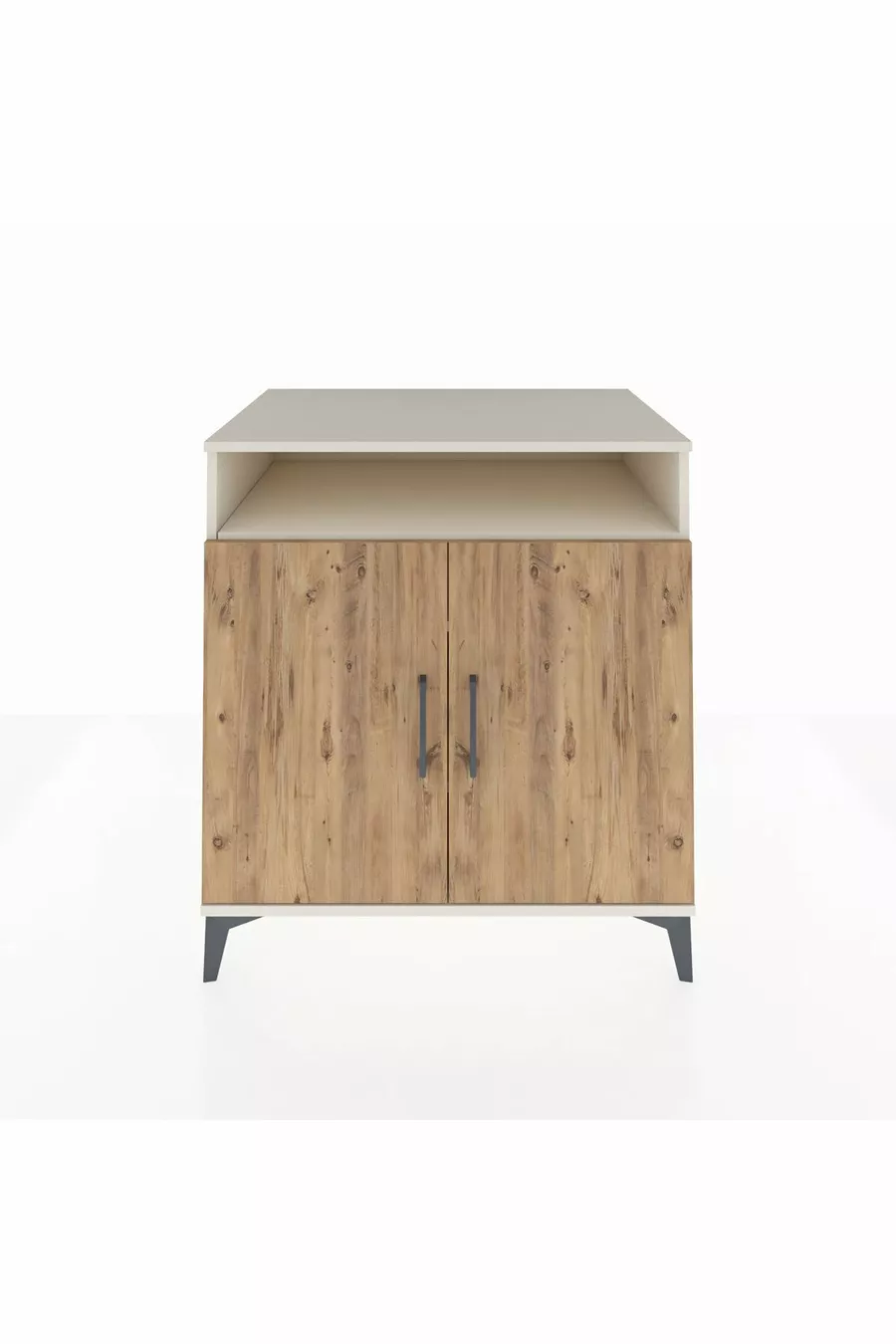 Commode Kronos 3 étagères 2 portes Pierre de lune-Pin