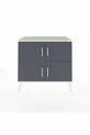 Commode Hyperion 2 étagères 4 portes Pierre de lune-Anthracite