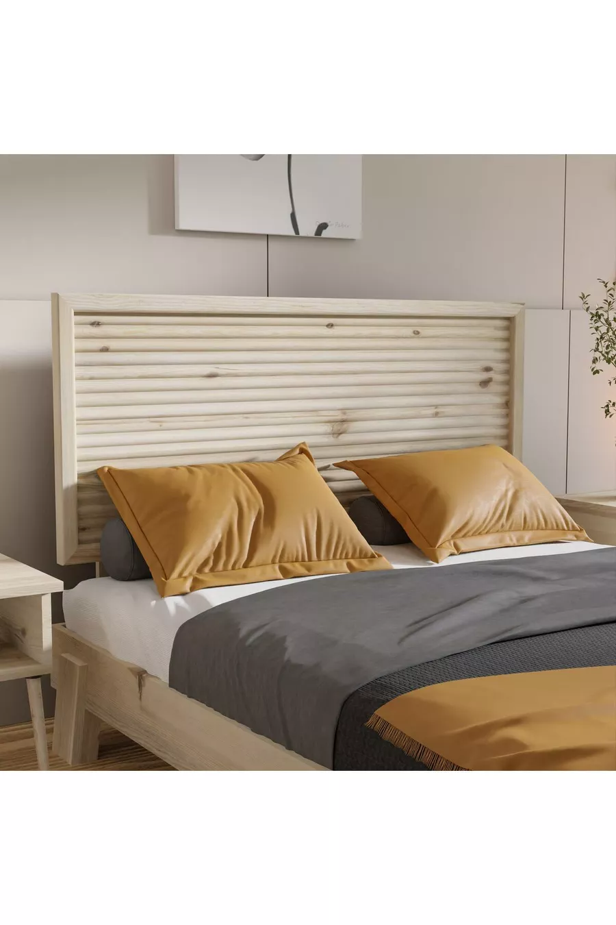 Tête de lit en bois laqué à motif marbré ( YTY )