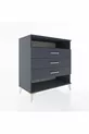Commode Hyperion à une étagère et trois tiroirs Anthracite-Anthracite