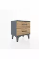 Chevet Arges 2 tiroirs Anthracite-Pin