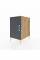 Table de chevet Kronos à 2 étagères avec 1 porte, pin-anthracite